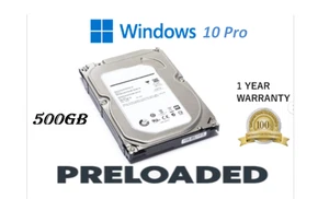500GB 3,5" SATA HDD Festplatte Windows 10 Pro 64 Bit vorinstalliert - Bild 1 von 1