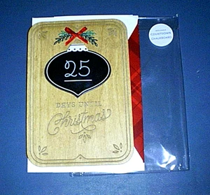 Hallmark SIGNATURE "25 Days until CHRISTMAS"  Card with Countdown Chalkboard NEW - Picture 1 of 3