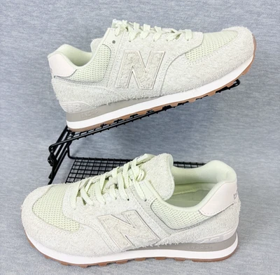 New Balance 574 Shoes Womens 9 B Grey Green Classic Suede Mesh Gum Sole - Image 1 of 4