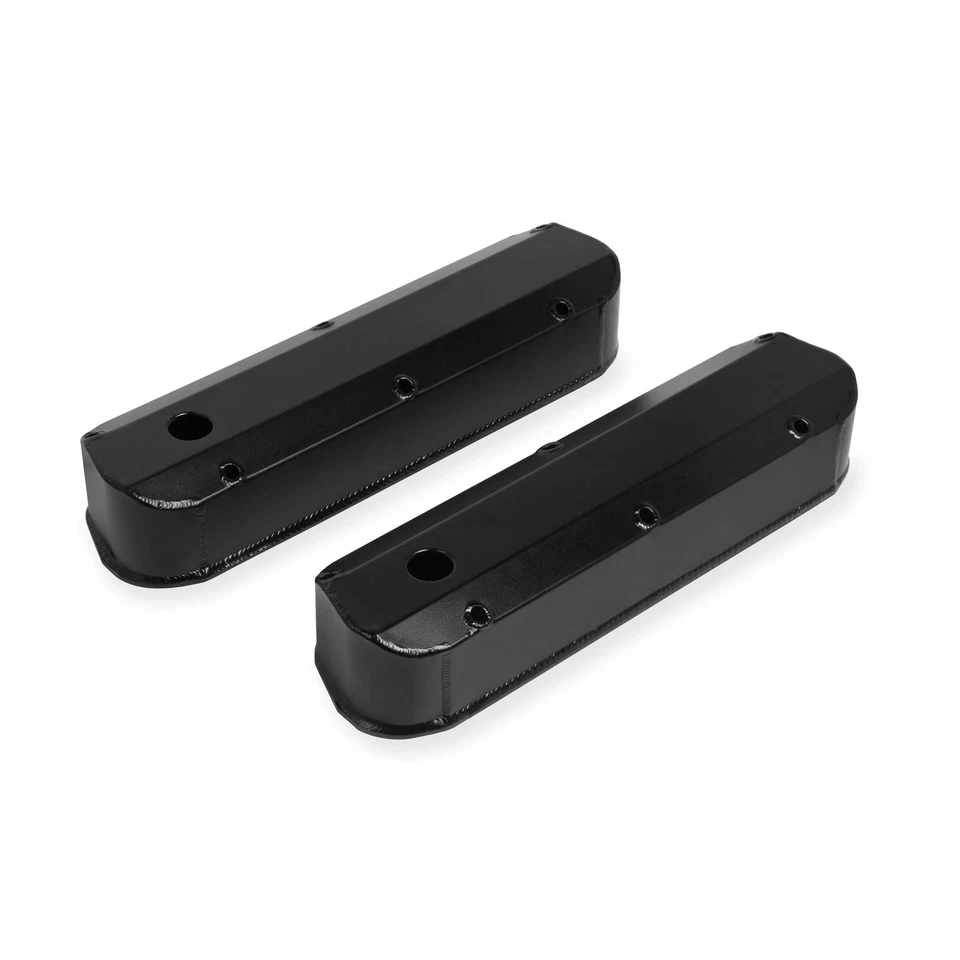 Holley Sniper 890012B Fabricated Valve Covers, 1962-85 SBF, Black Foto 1 de 4