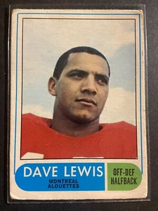 1968 O-Pee-Chee CFL Rookie #6 Dave Lewis - Low Grade OPC Vintage RC - Bild 1 von 2