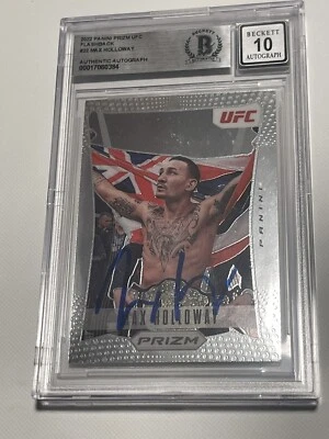 Tarjeta Flashback UFC Prizm firmada por Max Holloway IP losa Beckett BAS a Foto 1 de 3