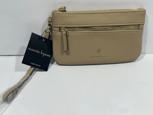 Nanette Lepore Women's Sand Faux Leather Top Zip Wristlet Organizer Wallet - Picture 1 of 11