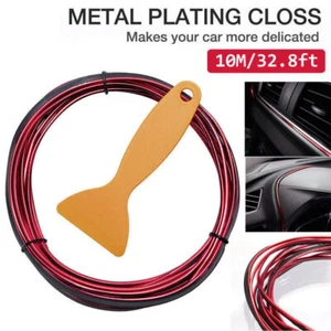 10M Car Interior Edge Gap Line Moulding Trim Molding Strip Auto + Tool PVC Red H - Picture 1 of 8