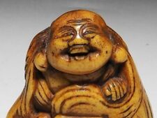 Netsuke Inro Sagemono Edo Period Japanese Antique Carved Hotei God  Sculpture