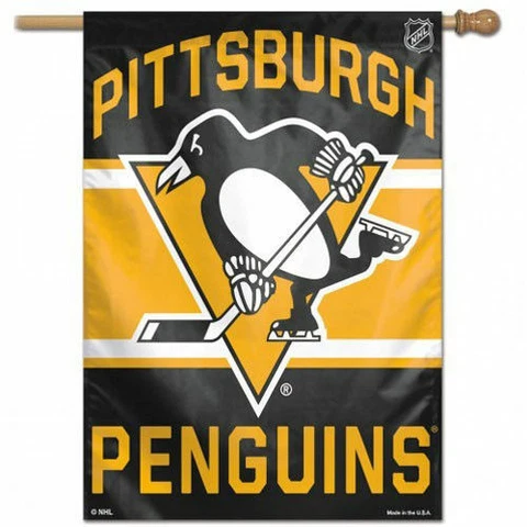 Pittsburgh Penguins 28 X 40" Vertical Flag / Banner Indoor / Outdoor One Sided Cover