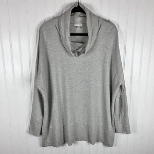 Garnet Hill Tunic Top Womens XL Gray Tencel Cowl Neck Relaxed Oversized Pullover - Picture 1 of 13