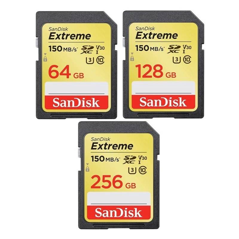 New Sandisk Extreme 16GB 128G SDHC SD Flash Card UHS-1 Class 10 150MB/s 4K V30 - Image 1 of 1