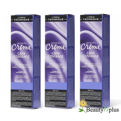 L'OREAL Excellence Gris Crema Cobertura Permanente 1.74 OZ (3 PAQUETES) Foto 1 de 1