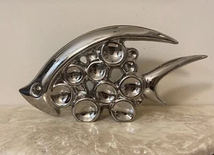 Ceramic Metalic Fish Figurine Electroplated Statue Showpiece Figurine - Picture 1 of 10