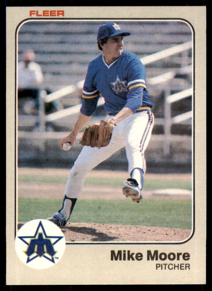 1983 FLEER MIKE MOORE ROOKIE . SEATTLE MARINERS #482 - Image 1 of 2