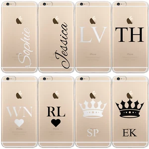 PERSONALISED INITIALS J2 J3 J4 J5 J6 J8 CASE CLEAR HARD COVER FOR SAMSUNG PHONE - Picture 1 of 15