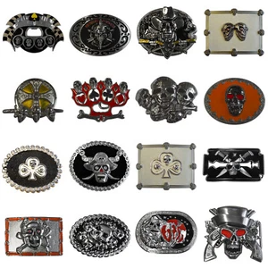 XL Gürtelschnalle Buckle Totenkopf Western Gothic Biker Wechselgürtel 9x7 cm - Bild 1 von 15