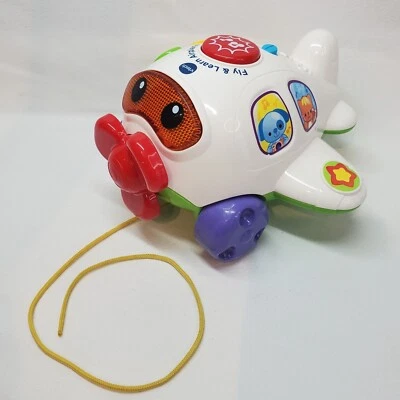 Vtech Interactive Musical Fly & Learn Airplane Baby Push Pull Toy Lights Sounds - Image 1 of 4