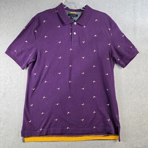 Tommy Hilfiger Herren XXL Polo Slim Fit Hemd Lila Fasan Vogel Bestickt - Bild 1 von 9