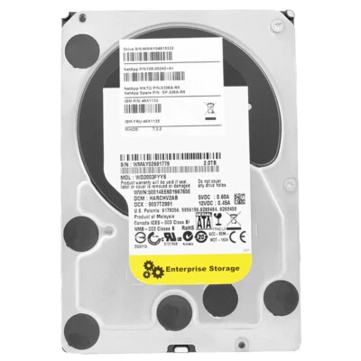Netapp 2TB WD2003FYYS 64MB Cache 7200RPM SATA II 3.5" Inch 108-00242+A1 - Image 1 of 4