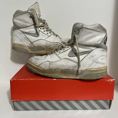 Vintage Nike Air Delta Force High White Black 1980s Classic Original Shoes 11 - Image 1 of 4