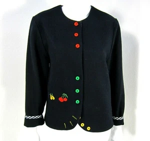 Attitude Vintage Black blazer light coat jacket Size 16 Crew neck wool 024 - Picture 1 of 10