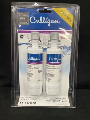 Nuevo filtro de agua de repuesto para refrigerador Culligan LG LT-700P (paquete doble) CW-L3 Foto 1 de 4