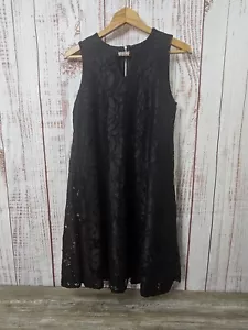 Perceptions New York Dress Womens 8 Black Lace Lined Floral Back Zip Holidays - Picture 1 of 16