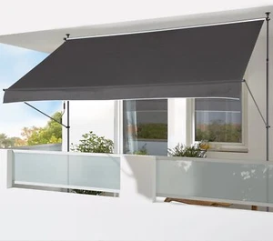 KONIFERA Klemmmarkise 350x150 cm, ohne Bohren, mit Kurbel - Bild 1 von 9