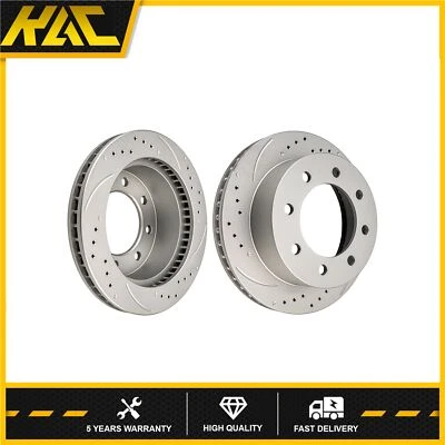 Rotores de freno delanteros perforados y ranurados nuevos para Dodge Ram 2500 2000-2002 Ram 4000 Foto 1 de 4