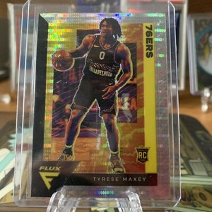 2020-21 Panini Flux Tyrese Maxey Rookie Silver Pulsar Prizm RC #208 76ers SP