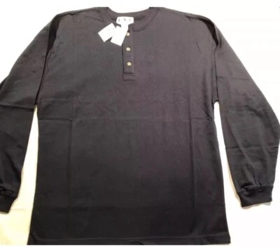 INC. Men's Long Sleeve Henley Shirt, Large, Navy Blue - Image 1 of 4