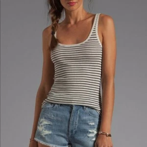 VINCE Heather Striped Basic Casual super soft Tank Top layering shirt M - Picture 1 of 1