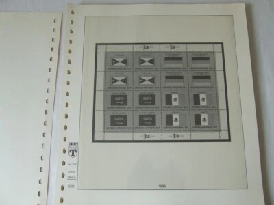 LINDNER UN FLAGS 1985-89 ILUSTRADO E SEM DOBRADIÇAS 18 PÁGINAS DE ÁLBUM DE SELOS DE ANEL - Imagem 1 de 4