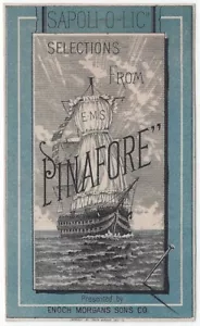 Vintage Trade Card Advertising "SAPOLIO" Soap, Selections From EMS PINAFORE - Picture 1 of 2