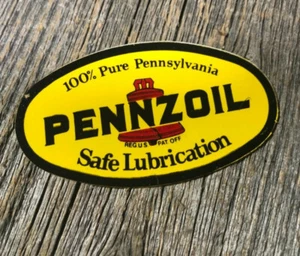 PEGATINA LUBRICACIÓN SEGURA PENNZOIL BICICLETA VINTAGE PEGATINA VINILO NOS - Imagen 1 de 2