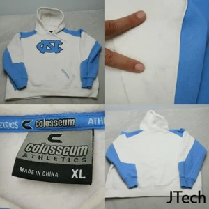Vintge UNC Tar Heels Hoodie Mens XL Colosseum White Blue Thick Heavyweight - Picture 1 of 15