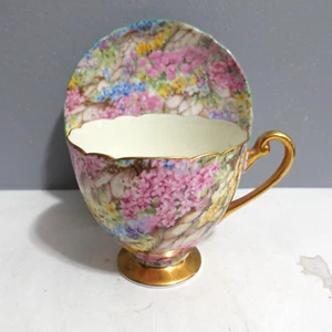 Vintage Shelley Chintz Rock Garden Teacup And Saucer - Picture 1 of 10