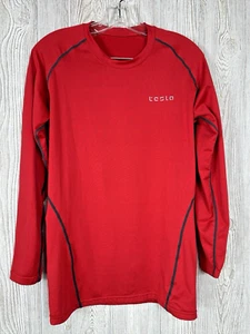 Tesla Motors Long Sleeve Red Athletic Compression Crew Neck Shirt Men's Size XL - Picture 1 of 14