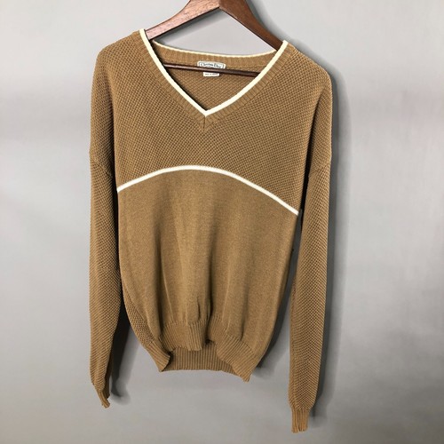 Maglione Christian Dior Vintage Uomo Grande Marrone Maglia Pullover Cotone Brasile LEGGI