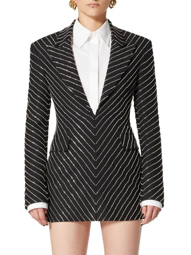 Abito corto 15K Valentino ricamato crepe couture nero taglia 38 US 2 Italia