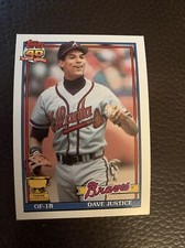 1991 Topps #329 Dave Justice