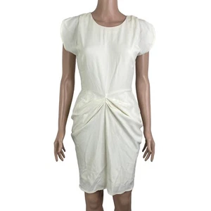 Guess Dress Womens Size 4 Ruched Off White - Picture 1 of 10
