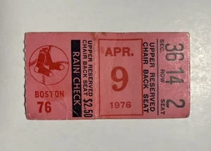 1976 OPENING DAY Ticket - Orioles v Boston Red Sox - JIM PALMER Win #153 - YAZ H - Picture 1 of 3
