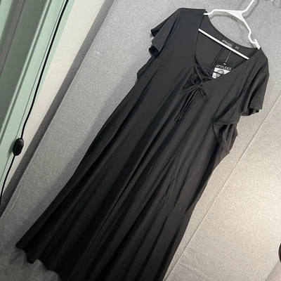 Attitudes by Renee Petite Lace Front Maxi Dress Black 3XP - Image 1 of 4