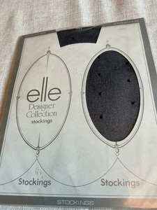 "elle"Designer Collection Designer Stockings/ Dots Pattern/ Navy/ 8.5"-11" - Imagen 1 de 10