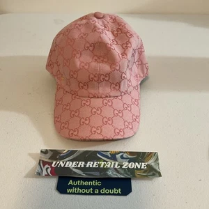 Gorra de béisbol de lona GG rosa usada - Imagen 1 de 7