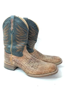Herren Cody James Braun & Schwarz Genäht Geprägt Cowboy Stiefel Größe 12 D - Bild 1 von 13