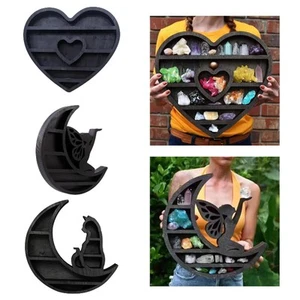 Étagère de présentation en cristal en bois, décoration murale, support de - Imagen 1 de 20