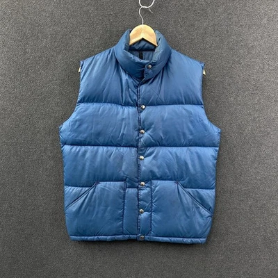 Vintage The North Face Brown Label Mens Medium Down Puffer Vest Blue 70s 80s USA - Image 1 of 4