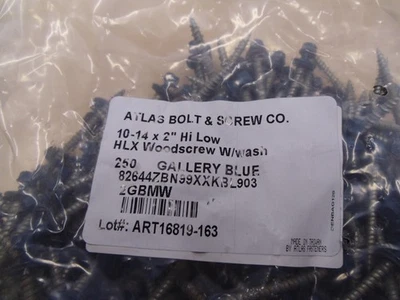Tornillo para madera Atlas con arandela 10-14 x 2 hi lo hlx 250 ea Galería azul RR4 Foto 1 de 3