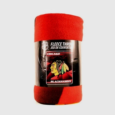 Manta polar suave Chicago Blackhawks estilo hielo roto nueva con licencia NHL Foto 1 de 3