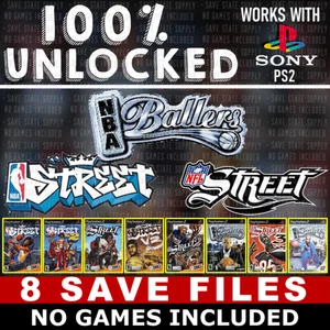NBA NFL Street Vol. 1 2 3 PlayStation 2 PS2 Memory Card Unlocked Save Beaten - Picture 1 of 4