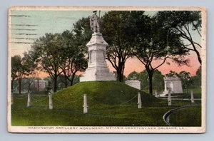 Antike Louisiana Postkarte NEW ORLEANS Washington Artillery Monument 1914 - Bild 1 von 2